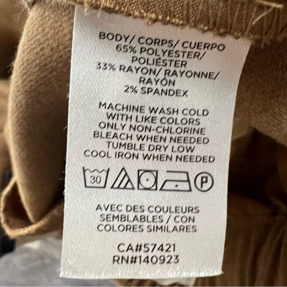 Loft tan brown straight leg pleated dress pants size medium M B140 - Picture 3 of 4